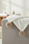 Plush Baby Blanket/Wellsoft Baby Blanket 110X100 cm Baby Blanket with Pompom/ Stroller Cover