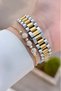 Gold Gray Color Adjustable Cord 28 mm Women's Wrist Watch and Bracelet - 4