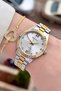 Gold Metallic Color Women's Wristwatch and Bracelet