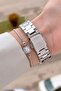 Metallic Color Women's Wristwatch and Bracelet - 4