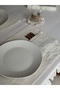 2-Piece Natural Raw Linen Spoon Rest Detailed American Serving Plate/Soup Plate - 3