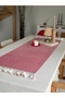 Mia Checkered Frilled Raw Linen Runner 40X120Cm - 3