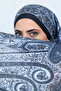 Retro Ethnic Pattern Cotton Shawl Black Mink (70X180Cm) - 3