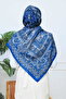 Retro Ethnic Pattern Cotton Shawl Indigo (70X180Cm) - 5