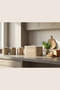 4-Piece Bread Box Set Metal Lid Tea Coffee Sugar Bowl Countertop Cabinet Organizer Storage Container Coffee - 3