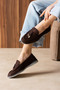 Masculine Lines, Feminine Touch: Women's Loafer with Gold Charm Detail - 3