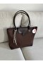 Charm Detailed Large Coffee Tote Bag W40 H30 - 2