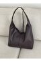 Simple Casual Plain Brown Faux Leather Zippered Women's Shoulder Bag - 5