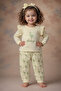 ® 100% Bamboo Flamingo Printed Co-ord Set | | Full-Sleeve T-Shirt & Comfy Pants - Soft Yellow