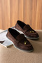 Masculine Lines, Feminine Touch: Women's Loafer with Gold Charm Detail - 2