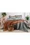 Double 100% Cotton Duvet Cover Set Adel Green Embroidered Ruffled 200X220 cm - 3