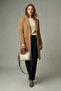 Neylo Leather Cross Strap Handbag with Zipper and Magnet Closure Cream Tan - 7