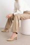 Beliz Genuine Leather Skin Color Women's Stiletto Shoes - 2