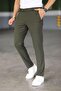 Men's Khaki Quality Flexible Lycra Ankle Length Fabric Trousers - 6