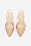Women's Stiletto Pointed Toe Stoned Classic Heeled Shoes Boniva Gold - 7
