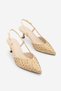 Women's Stiletto Pointed Toe Stoned Classic Heeled Shoes Boniva Gold