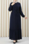 Tunic Dress Skirt Gathered Ferace Navy Blue - 6