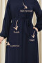 Tunic Dress Skirt Gathered Ferace Navy Blue - 2