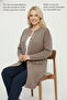 Knitwear Women's Plus Size Angora Soft Winter Mom Cardigan Wool Warm Self-Lined Dark Mink - 5