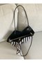 New Season Women's Shoulder Bag with Scarf and Corn Detail - 4