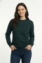 Women's Relax Fit Comfortable Cut Cotton Soft Textured Fleece Lined Crew Neck Sweatshirt
