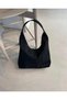 Mylee Loki Model Suede Black Large Volume Zippered Shoulder Bag - 5