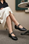 Women's Double-Strap Studded Casual Ballet Flats Bekosa Black - 4