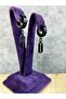 Razor Figured Dangle Black Steel Hoop Earrings Jewelry Accessory Daily Stylish Gift Special - 8