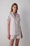 Ellie Cotton Shirt Shorts Off White Pajama Set