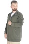 Mode XL Large Size Men's Cardigan Zippered Stell Stand Collar 20571 Khaki - 5