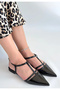 Canca Black Patent Leather Ballet Flats
