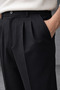 Baggy Fit, Summer-Spring, Stretchy-Draping, Pleat Detail, Wide Fabric Pants Asp01 - 6