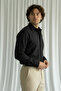 Old Money High Quality Modal Fabric Shirt Black - 2