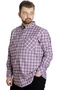 Mode XL Large Size Men's Plaid Long Sleeve Pocket Shirt 23300 Plum - 4