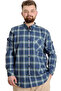 Fashion XL Large Size Men's Shirt Plaid Long Sleeve 23300 Dark Green - 5