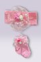 Newborn Baby Girl Bandana and Booties Socks Set - 4