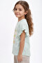 Girl's T-Shirt with Ruffle Sleeves - 2