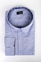 Men's Big Size Plus Size Long Sleeve Cotton Oxford Texture Single Pocket Sax Blue Button Lapel Shirt - 2