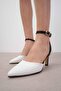 Luna White Color Ankle Strap Heeled Women's Shoes - 5