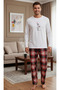 Cotton Minimalist Love Figured Lover Couple Pajama Set - 2