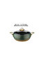 Caldora 7 Piece Granite Casserole Cookware Set with Green Gold Handles - 20/24/26 Deep /26 Casserole Pan - 4