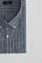 Men's Big Size Plus Size Short Sleeve Striped Buttoned Collar Single Pocket Linen Texture Summer Shirt - 4