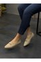 Cream Knitwear Beaded Women's Daily Ballet Flats - 3
