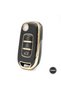 Luxury Renault Express 3 Button Black Gold Gold Color 1St Quality Switchable Nano Key Case S14657