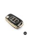 Luxury Renault Express 3 Button Black Gold Gold Color 1St Quality Switchable Nano Key Case S14657 - 3