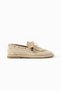 Women's Beige Suede Tasseled Beaded Loafer Shoes - Comfortable Moccasin Ballerina Ansel - 2