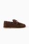 Women's Brown Suede Tasseled Beaded Loafer Shoes - Comfortable Moccasin Ballerina Ansel - 4