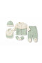 100% Cotton 5-Piece Newborn Hospital Discharge Set – with Hat, Booties, and Front Snap Fasteners - 6