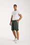 Khaki Men's Cotton-Linen Blend Shorts - 6