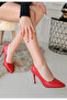 Jilya Red Skin Stiletto Shoes - 2